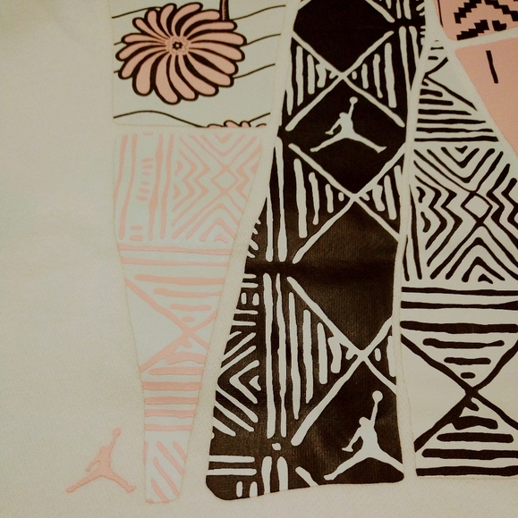 Nike Jordan Crop Hoodie Sweatshirt Cream Brown Pink women's NWT - Picture 5 of 7